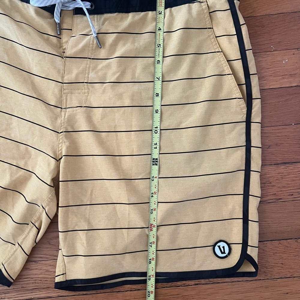 Vuori Men's Mustard Striped Board Shorts - Picture 6 of 6